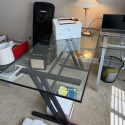 Glass Desk Table Set