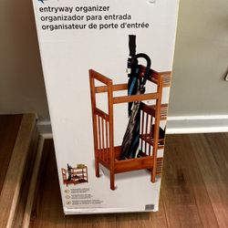 New In Box Bamboo Entryway Organizer- 4-tier
