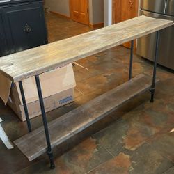 Rustic Industrial Style Barnwood Table