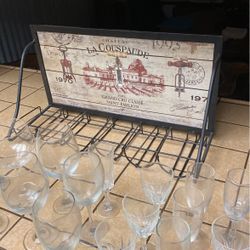 Wine Rack And Glasses