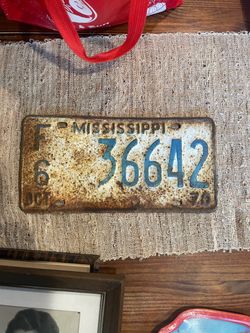1970 Mississippi Vintage Truck License Plate