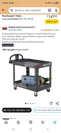 Rubbermaid cart with aftermarket wheels and castors