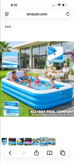 Extra Large inflatable pool w solar led lights - new - down frm $120