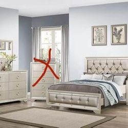 Champagne Glass 4pc Bedroom set- KING