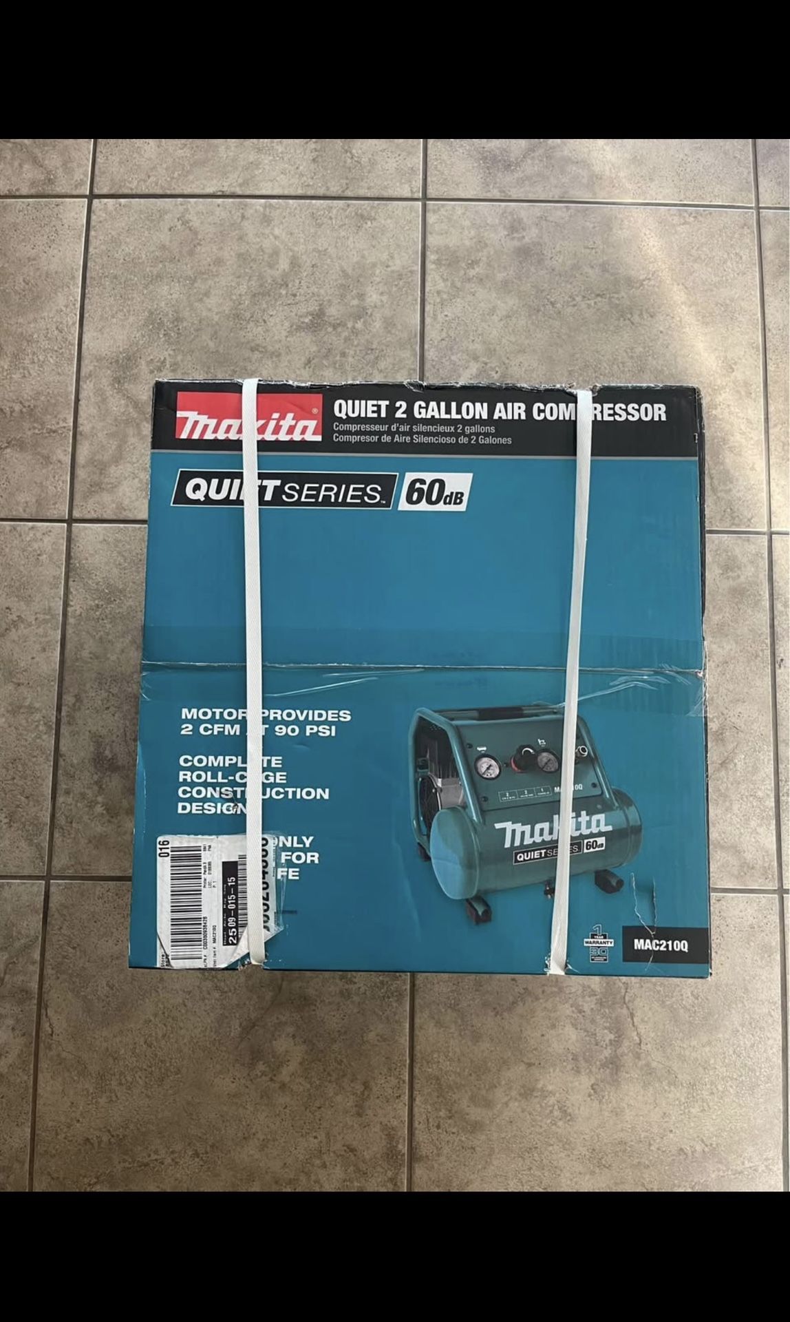 Makita Quiet Series 1 HP, 2 Gallon, Oil-Free, Electric Air Compressor