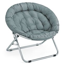 V115 $30  Single Folding Cozy Chair, 600D Oxford Saucer Chair for Bedroom Living Room, Foldable Lounge Chair, Teal Blue  Item Specification: Comfortab