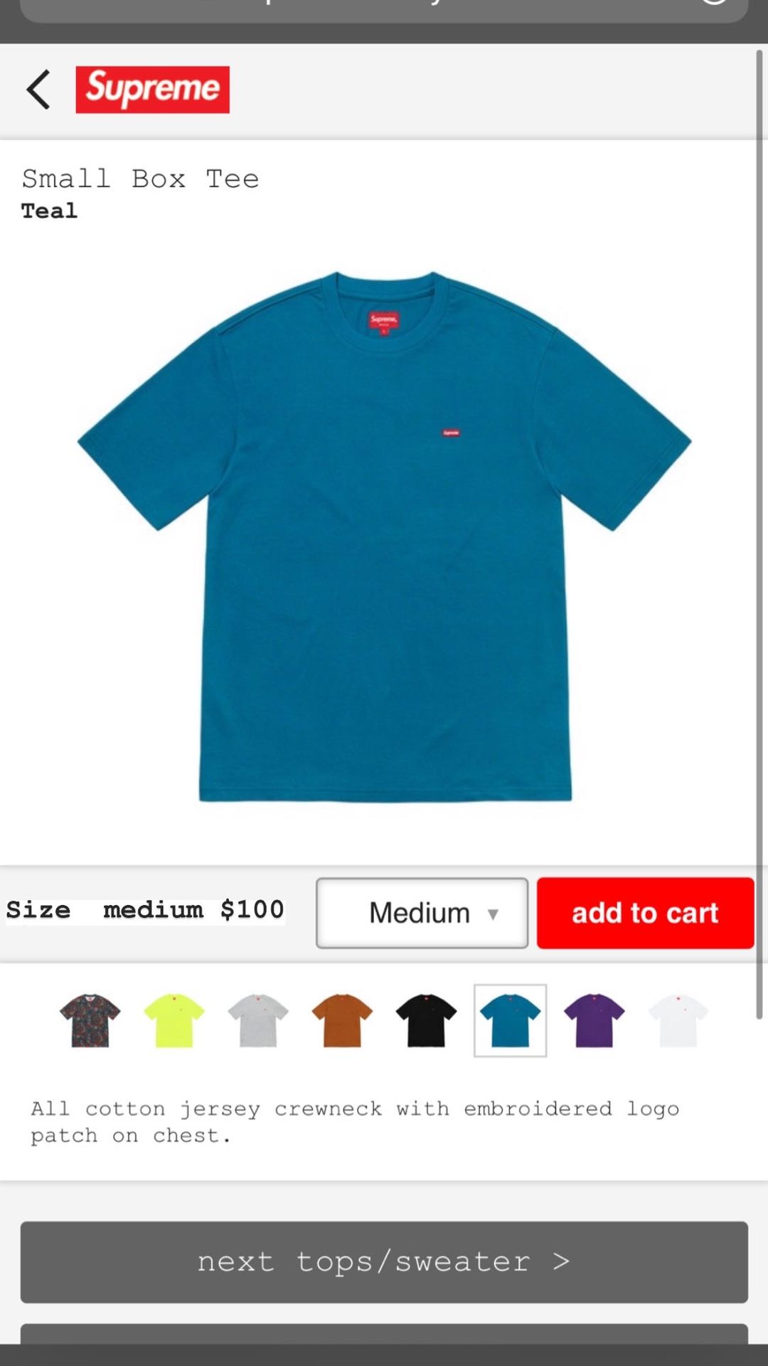 Supreme size Medium