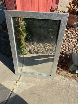 Mirror / hanging wall mirror silver glitter / home decor
