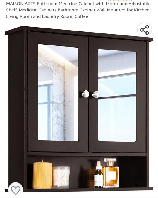 MAISON ARTS Bathroom Medicine Cabinet with Mirror and Adjustable
Shelf, Medicine Cabinets Bathroom Cabinet Wall Mounted for Kitchen
Living Room and La