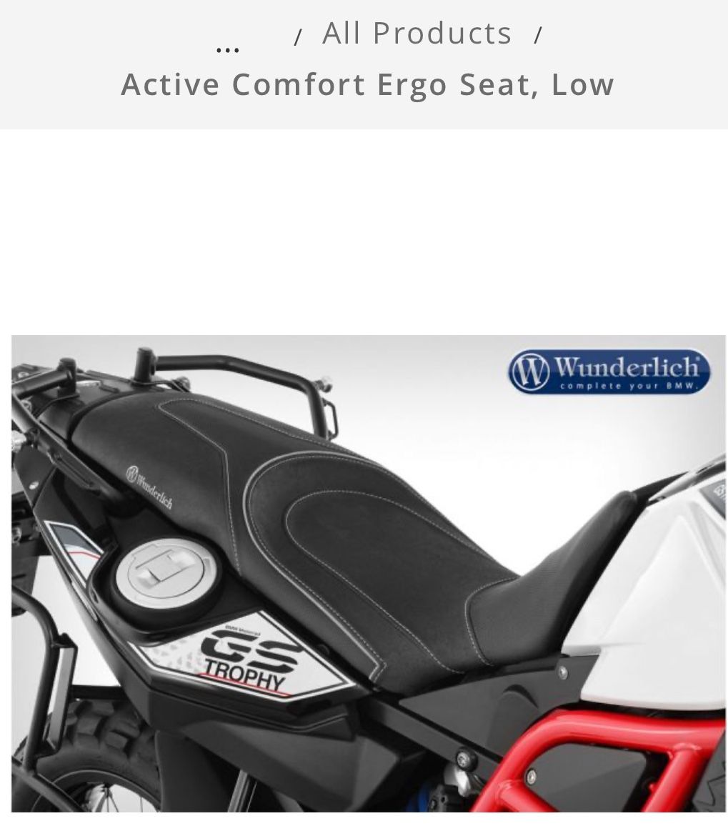 Low Profile Wunderlich Active Comfort Ergo Seat, Part # (contact info removed).