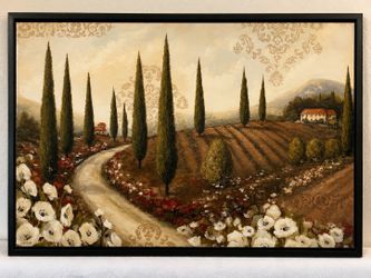 Large 36"x24" Framed Tuscan Canvas Art by Lisa Audit – Ready to Hang! - $25 (San Ramon)
