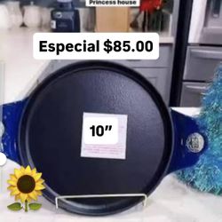 Comalito De 10”Especial $85.00 Nueva Línea Azul Acero Forjado Para Tortillas Popusas Huevos Pollo Tatemar Chiles Princess House Ventas Finales