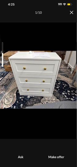 Royalcraft ZBCD004 3-Drawer White Dresser