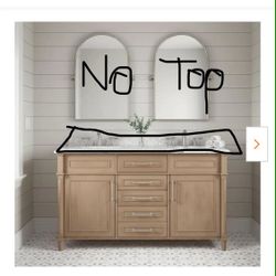 60" DOUBLE SINK BATHROOM VANITY CABINET NO TOP