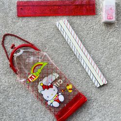 Vintage 1976 Hello Kitty Circus Pencil Case Set - Japan