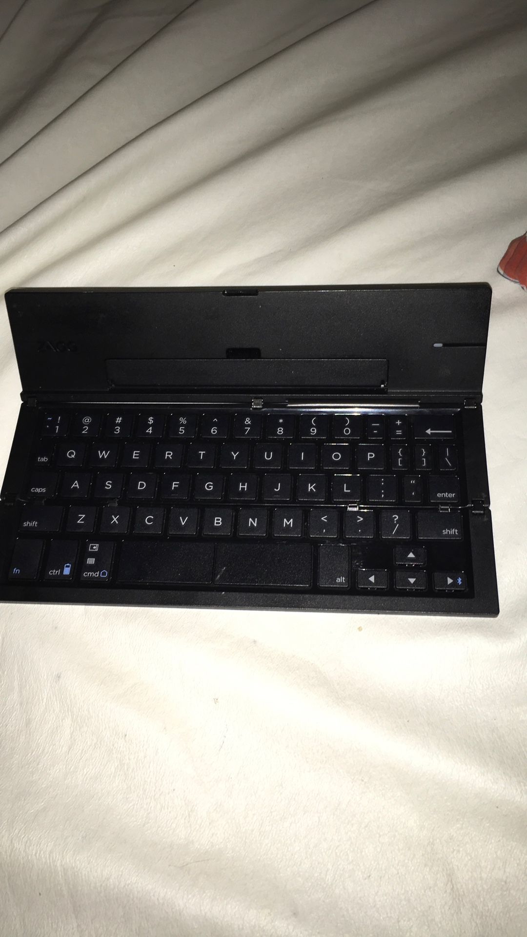 ZAGG Pocket, Foldable Wireless Keyboard for Smartphones & Small Tablets Apple & Android Devices - Rechargeable Black