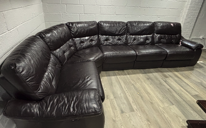 Leather sectional with two power recliners
