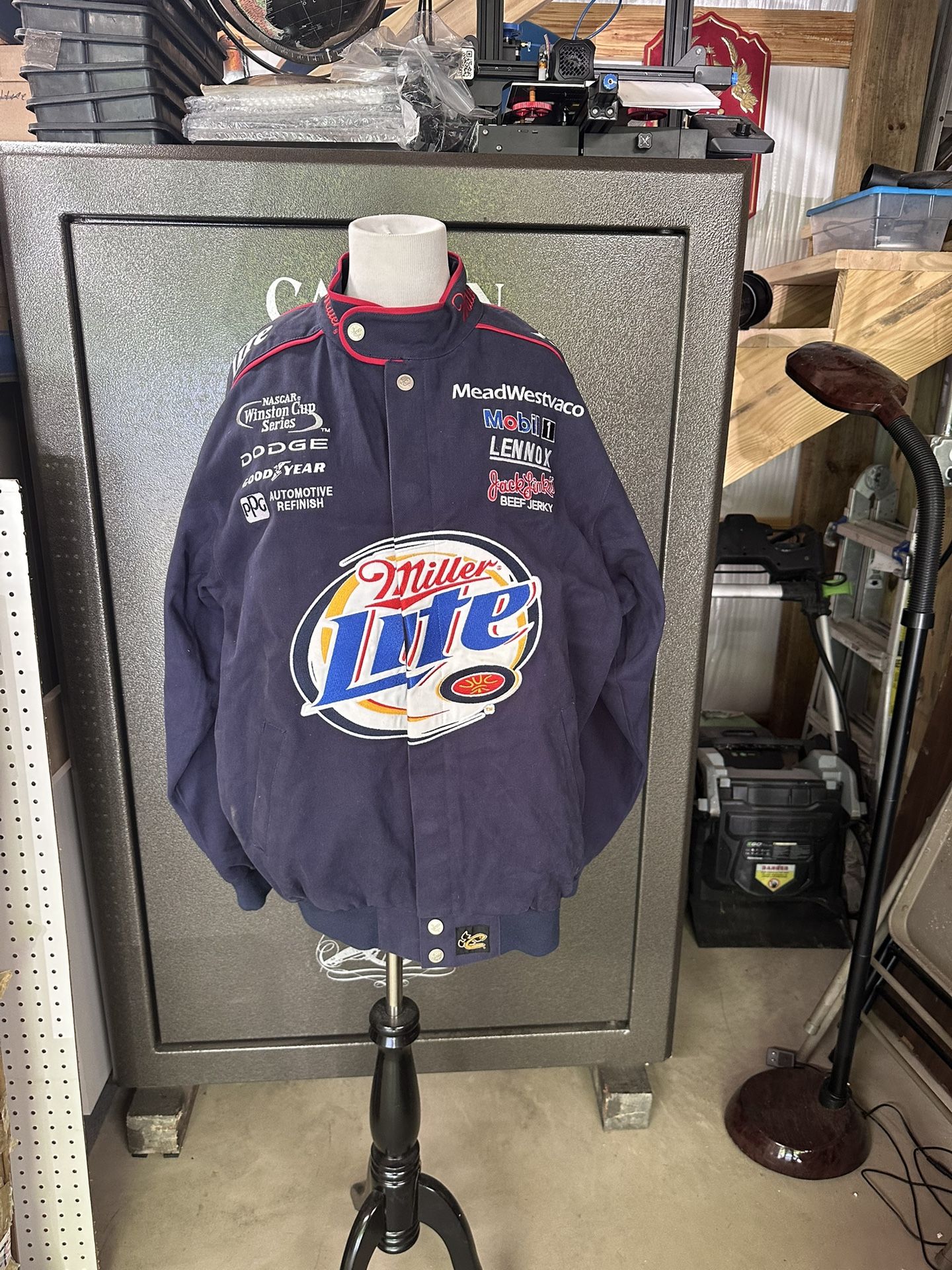 Vintage Nascar Miller Lite Rusty Wallace Racing Jacket Winston Cup Chase 90s Size M