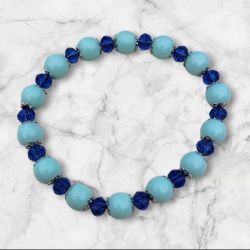 Elegant Blue Beaded Bracelet