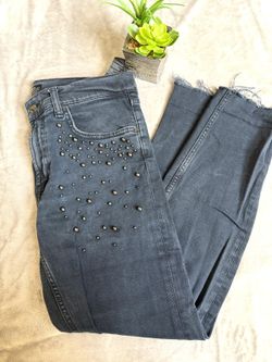 Zara Woman Premium Denim Studded Skinny Jeans Size 6