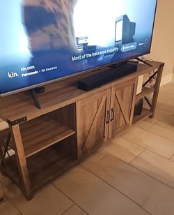 Rustic Farmhouse TV Stand with Cabinet