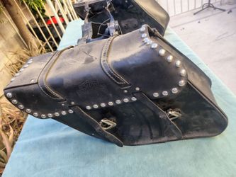 100% leather old school Harley-Davidson saddlebags