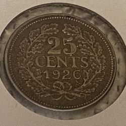 25 cents 1926 Coin Of Nederland 