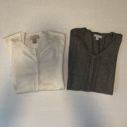Ann Taylor LOFT New York & Company Cardigan Sweater Bundle Lot Of 2 Women’s Large Buttons 