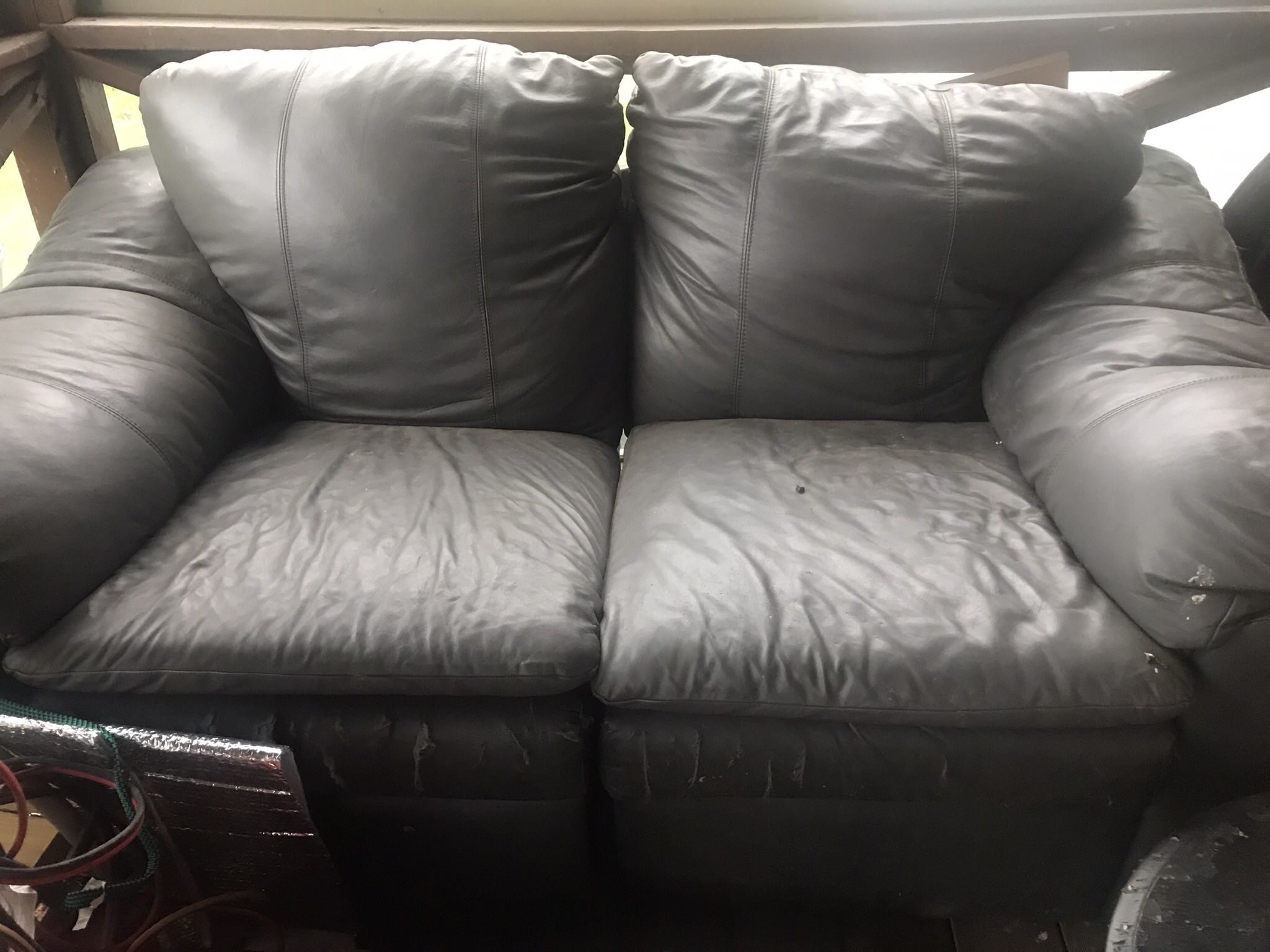 Leather Love Seat 