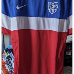 NIKE USMNT 2014 WORLD CUP BOMB POP PLAYER MATCH JERSEY USA SZ L 578657-657 AWAY 