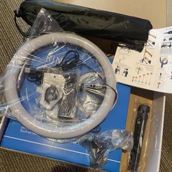 12” LED RINGLIGHT with 6ft tripod, desk tripod, Phone Holder and Bluetooth remote