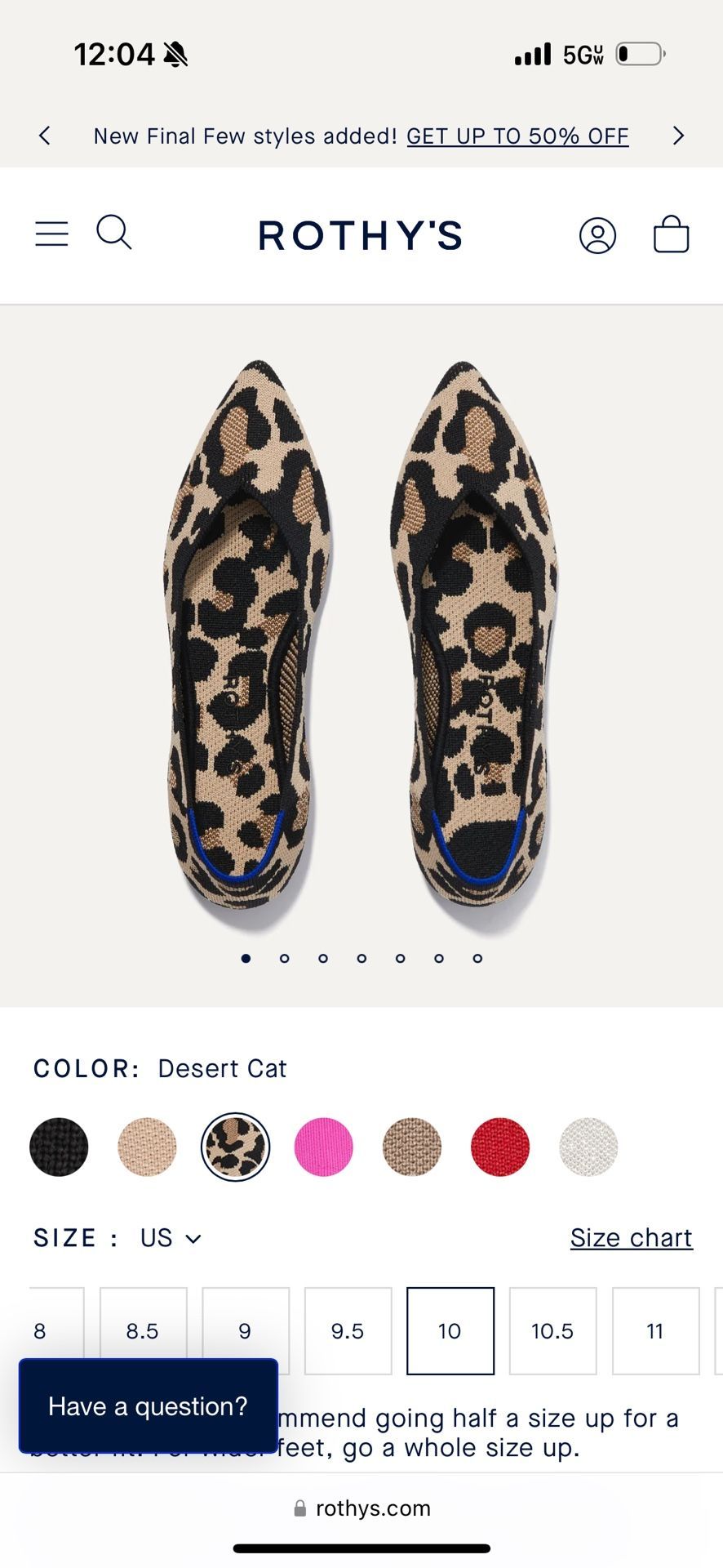Rothy’s Metallic Cat 10