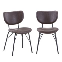 Owen Dark Brown Uph Chair (Set of 2)