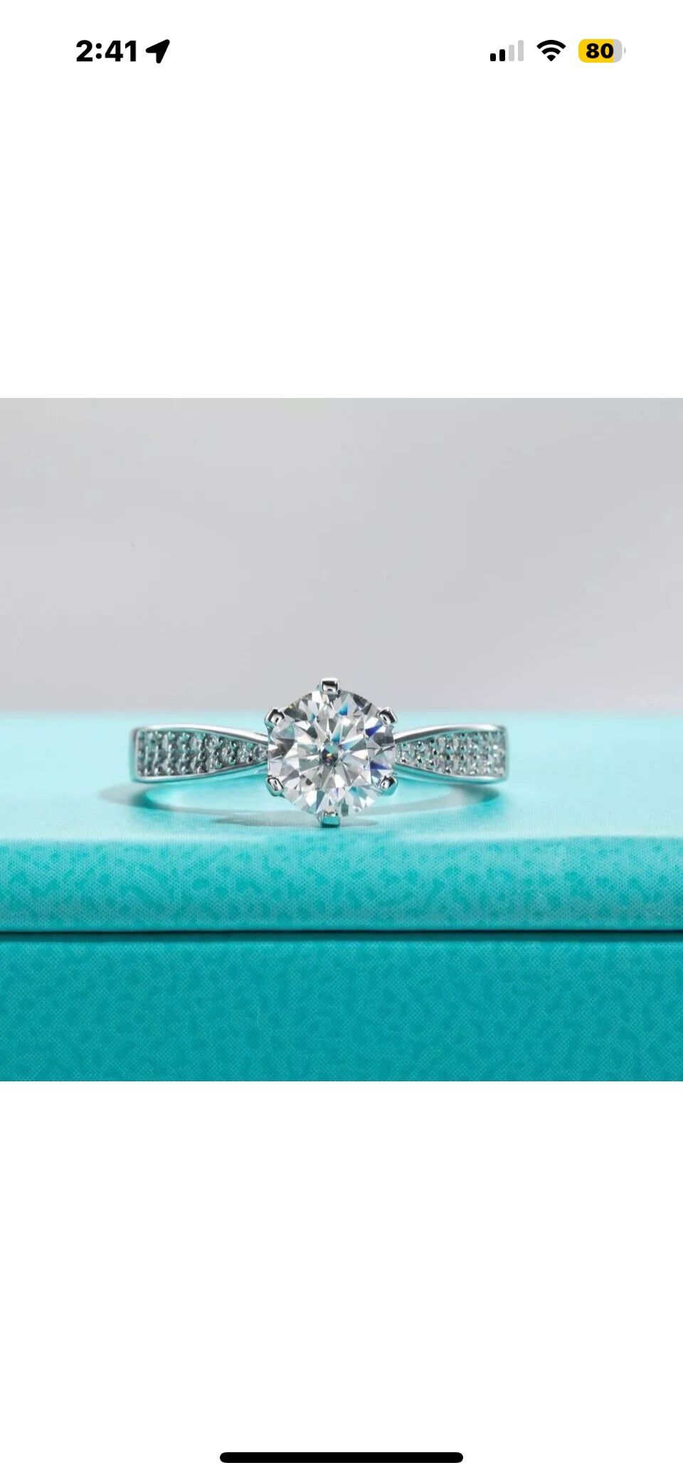 1 Carat Round Cut Lab Diamond Ring White Gold