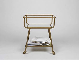 Gold Bar-Cart Style Side Table