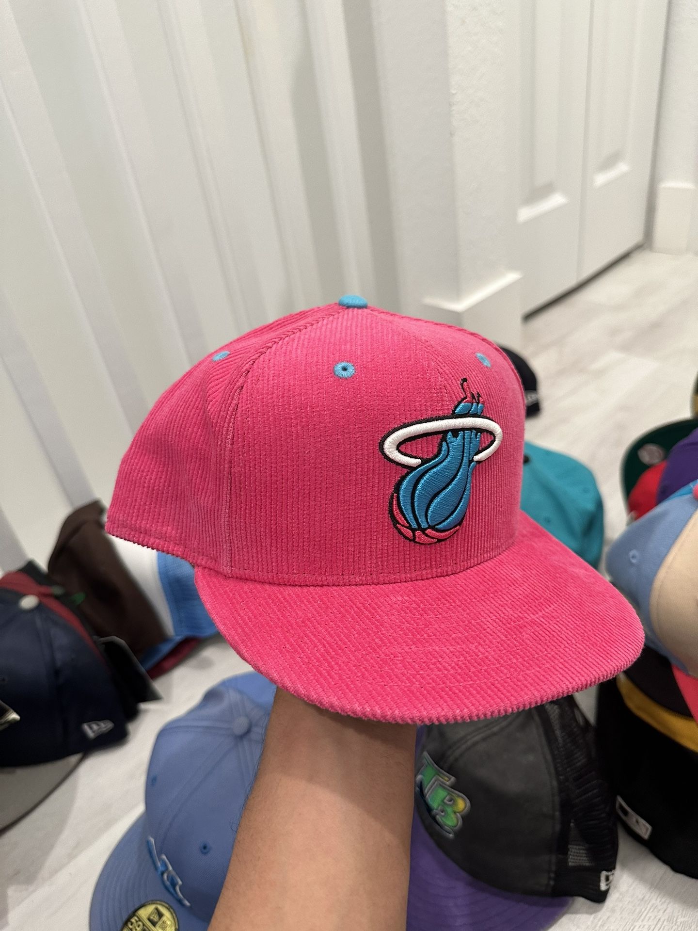 Miami Heat Pink Corduroy Snapback