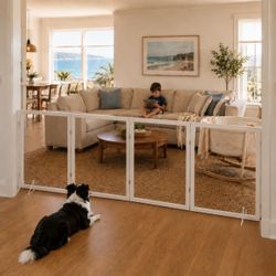 Extra Wide Clear Dog Gate 31" Tall Clear Acrylic (55"-92" W)