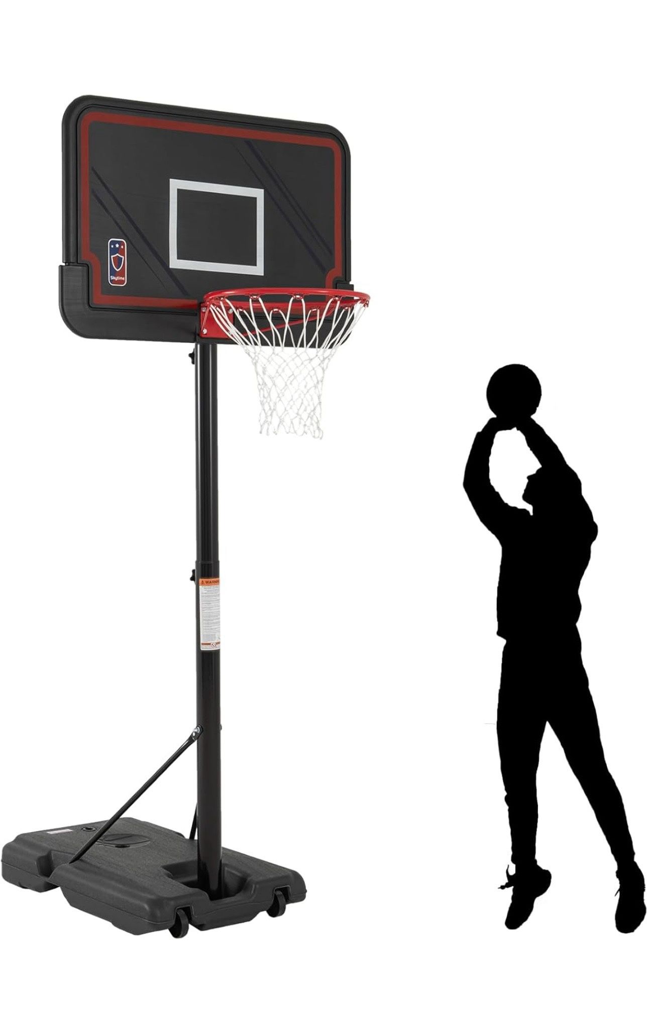 Skytime Basketball Hoop,Height Adjustable Basketball Goal System with 44 inch Backboard,Portable Pool Basketball Hoop Outdoor/Indoor for Children/Adul