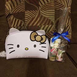 Hello Kitty Cosmetic Bag & Bath & Body Works Travel Size Gift Set