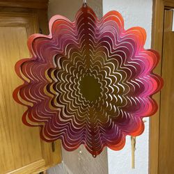 Whirling 3D Wind Spinner MultiColor 11 1/2” Long