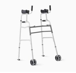 Adult Medline Upright Folding Walker With 5 Inch Wheels