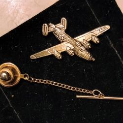 World War 2 WW2 B-24H Liberator Bomber Air Force Airplane Lapel Pin Tie Tack Vintage Collectible A-1