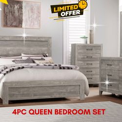 4 PC QUEEN BEDROOM SET