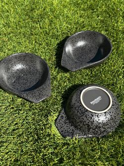 World Market Black Speckled Ceramic Bowls Set of 3