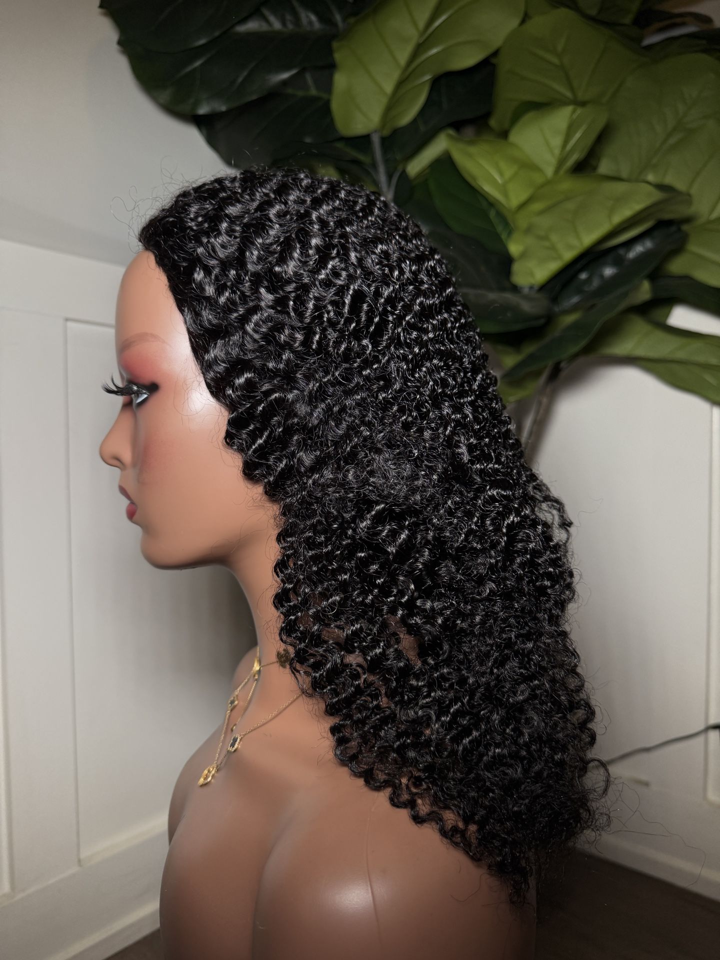 Milie Kinky Curly Human Hair Half Wig