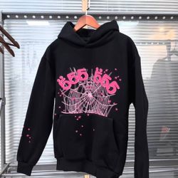 black and pink spider hoodie