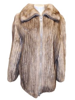 Vintage Genuine Palomino Mink Fur Jacket Coat by Anastasia Furs - Large L