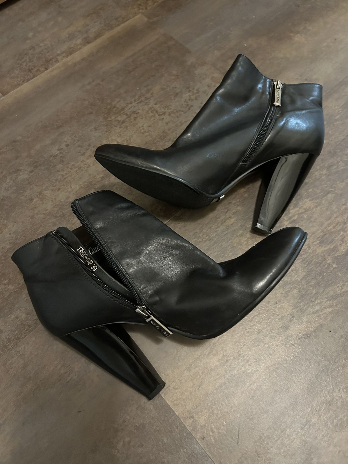 Paolo Conte Soft Black Leather Fantastic High Heal Boots Size 8