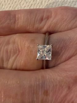 Princess Cut Solitaire Ring Lab Created Diamond