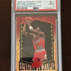 1999 Upper Deck Michael Jordan Athlete Cent.  Elevation 29,277 pts PSA 9 Bulls